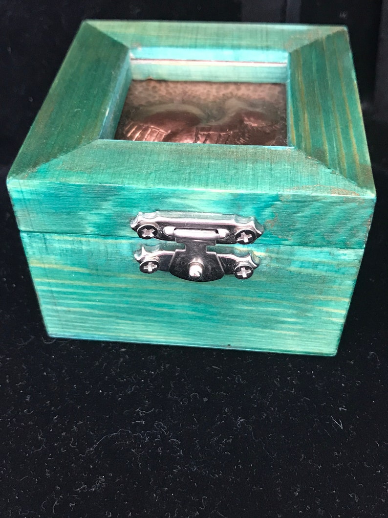Bumblebee or Whale Wooden Stash Box with Copper Chasing /& Repousse Art Work