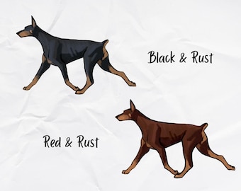 Doberman Pinscher Holographic Sticker