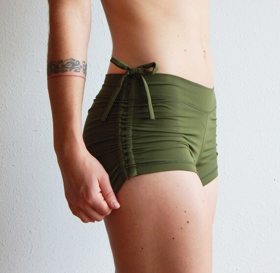 Items similar to Side Tie Shorts OLIVE on Etsy