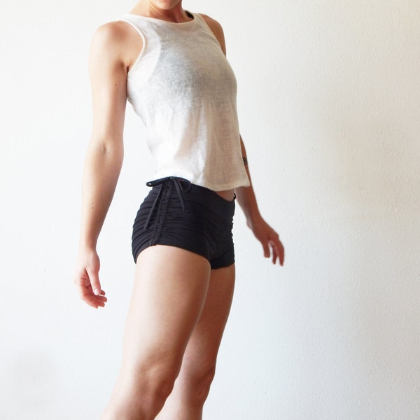 Side Tie Shorts - BLACK