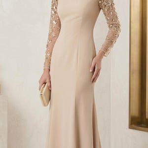 Long Sleeve Maxi Beaded Dress - Etsy Long Sleeve Maxi Beaded Dress - Etsy