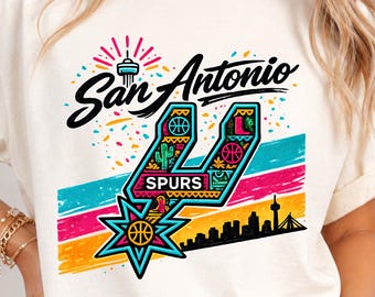 San Antonio Spurs Fiesta Skyline Faux Embroidery PNG (Digital Download)