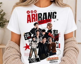 Arirang World Tour PNG, K-Pop Inspired Shirt Design, Korean Concert Fan Graphic, Music Lover PNG