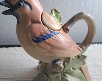 Vintage Takahashi Japanese Hand Painted Pottery Cardinal Teapot