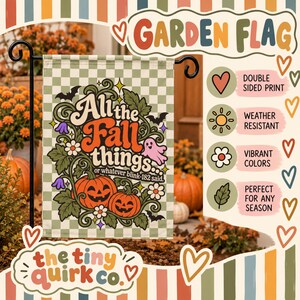 Bandeira de jardim "Todas as Coisas do Outono" | Banner para Jardim e Casa