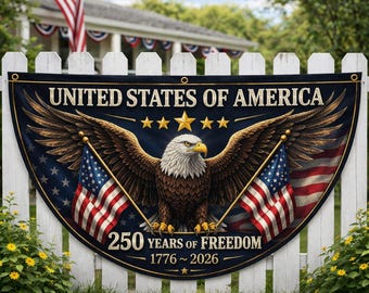 Patriotic Eagle Bunting, America 250th Anniversary Decor, USA Banner, July 4th Porch Decor