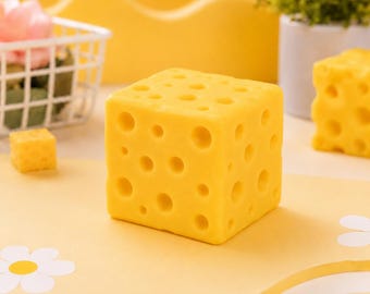 Giant Cheese Cube Squishy Toy, Slow Rising Fidget Stress Reliever