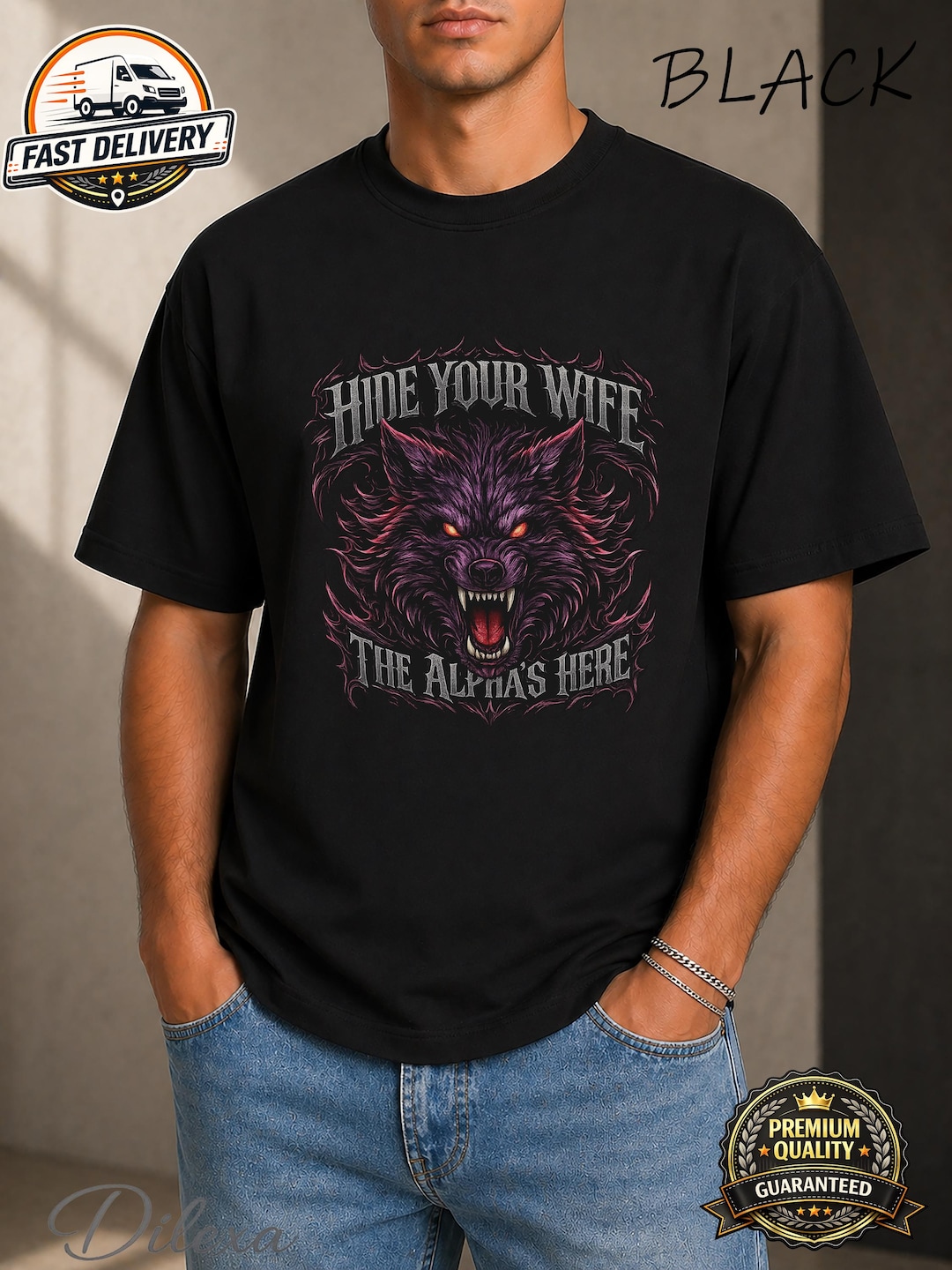 Werewolf Meme Shirt Hide Your Wife Alpha is Here,funny Wolf Shirt,gen Z ...