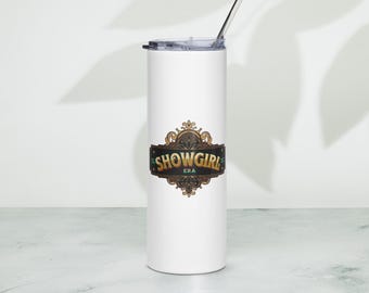 Showgirl Era Edelstahl Becher | TS12 Swiftie Geschenk | 20 Unzen Becher mit Strohhalm | Swiftie Merch | Musik-Fantasse