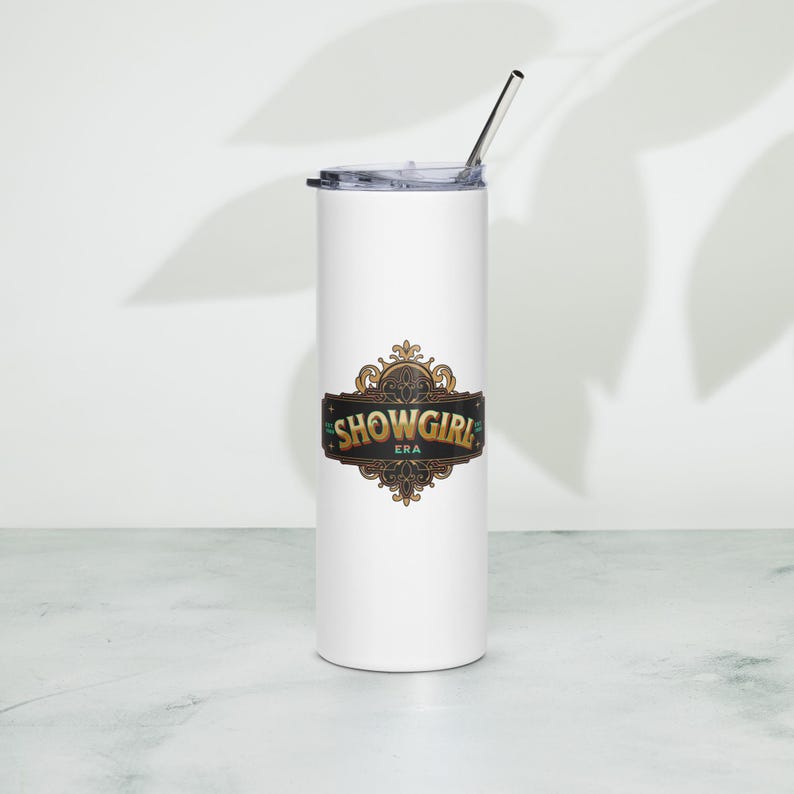 Showgirl Era Stainless Steel Tumbler | TS12 Swiftie Gift | 20oz Tumbler with Straw | Swiftie Merch | Music Fan Cup