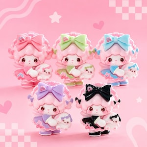 Kawaii Sheep Gift Flatback Resin Charms, 32mm Decoden Charms for Phone Cases, DIY Pens, Phone Straps & Craft Supplies
