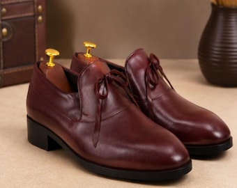 Handmade Burgundy Leather Chukka Boots | Men's Dress Ankle Boots | Luxury Formal Leather Shoes