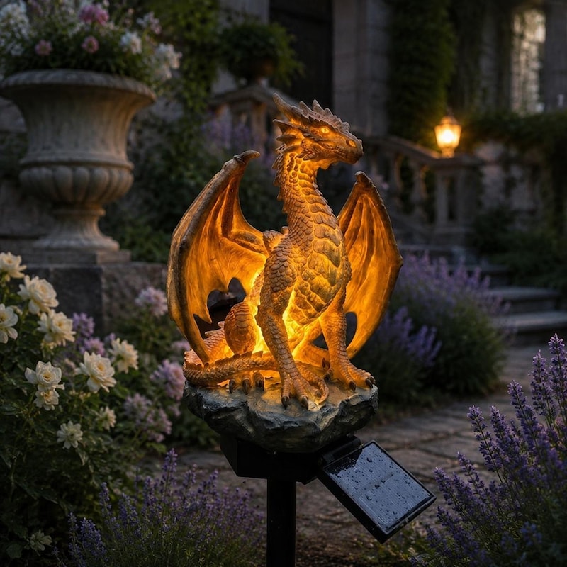 Solar Dragon Garden Statues - Etsy