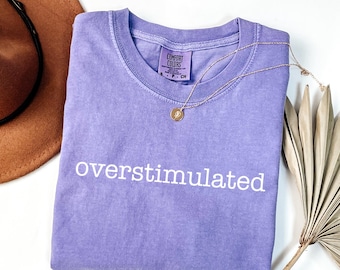 Komfortfarben überreizt Shirt, Angst T-Shirt, Weirdcore Kleidung, Gen Z Tee, psychische Gesundheit