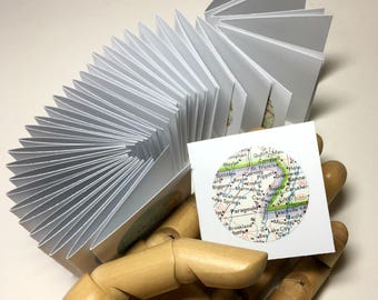 Mini Map NOTES . Tiny Square Cards with Vintage Atlas Circles Blank Gift Cards Folded Notecards Messages Travel Lovers Stationery
