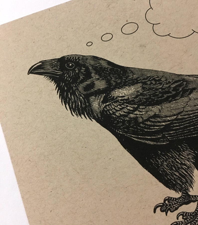 THE RAVENS . Set of 12 Postcards Kraft Cards 4.25 x 5.5 Post Cards Black Birds Crows Poe Inspired Stationery Quirky Animal Cards Invitations image 4