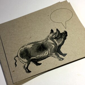 ANIMAUX DE LA FERME . Lot de 12 cartes postales Cartes kraft 4,25 x 5,5 pouces Poulets Vaches Chèvres Porcs Papeterie amusante Cartes d'animaux Invitations