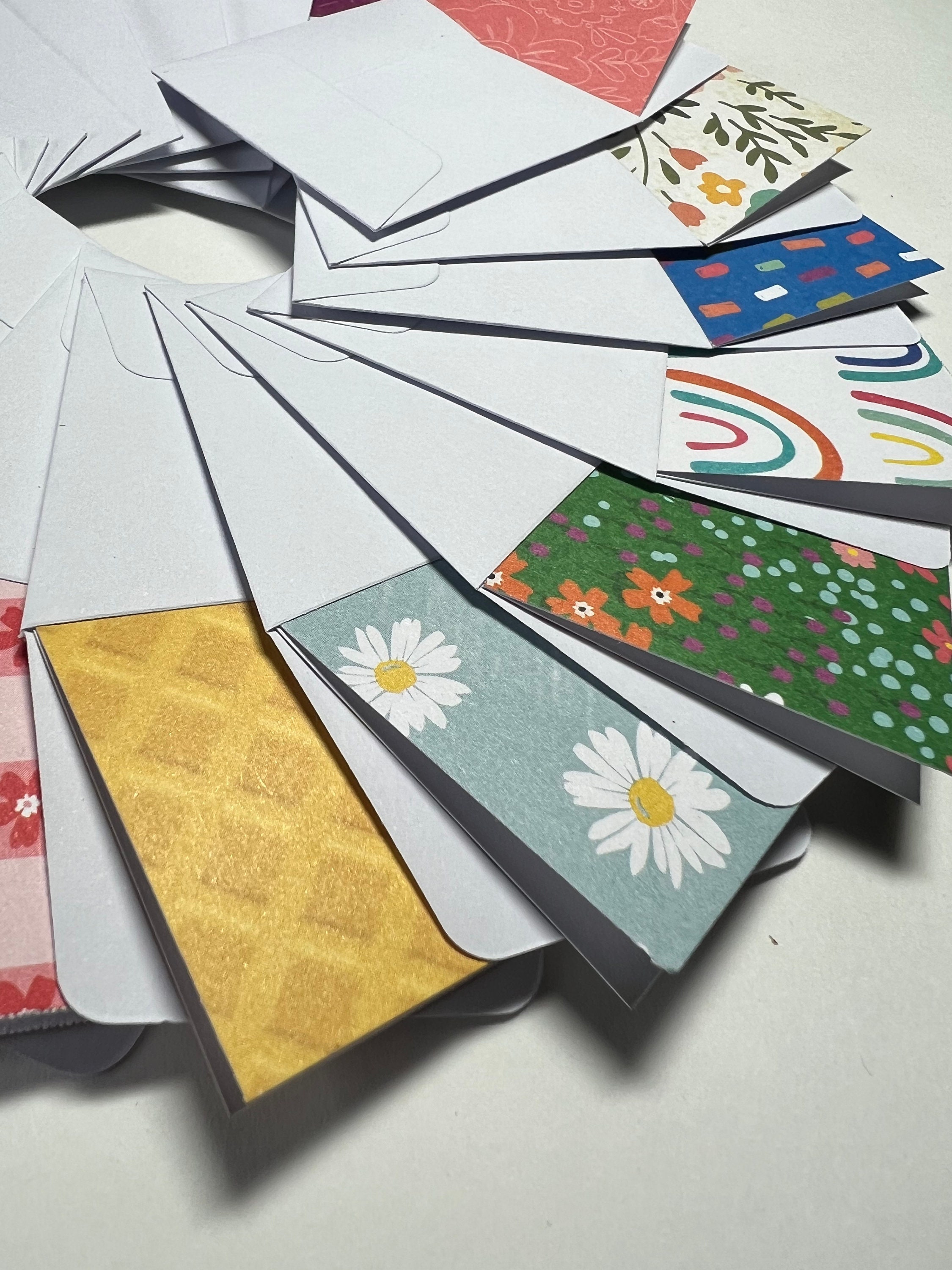 TINY NOTES - 1.75" Mini Teeny Tiny Colorful Folded Square Cards ...