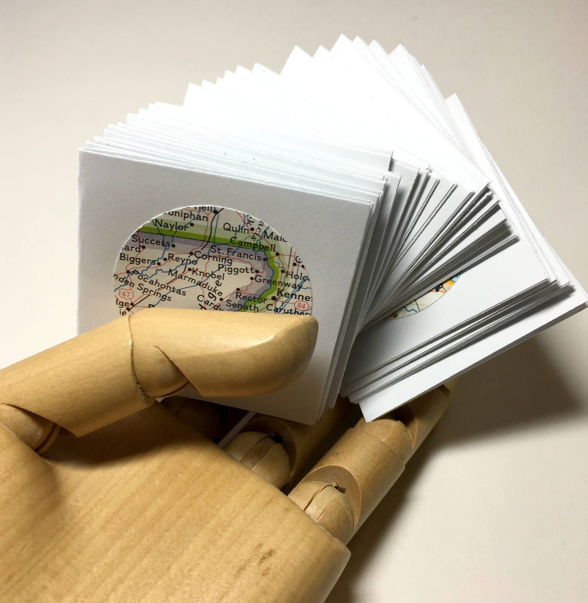 Mini Map NOTES . Tiny Square Cards With Vintage Atlas Circles Blank ...