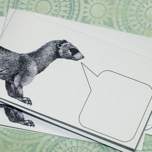 FAST-TALKING FERRET . Set of 5 Mini Notecards Captioned Critters Furry Pet Cute Animal Gift Cards Folded Notes Animal Lovers Funny Cards