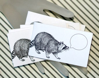 RAUCOUS RACCOON . Mini Notecards . Captioned Critters . Cute Cards . Animal Lovers Card . Gift Cards . Wild Animals . Quirky Cards