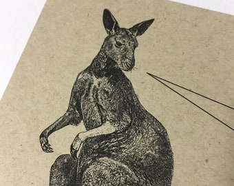 AUSSIE ANIMALS . Set of 12 Postcards Kraft Cards 4.25 x 5.5 Post Cards Kangaroo Koala Emu Wombat Fun Stationery Animal Cards Invitations