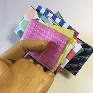 Mini ENVELOPE / CARD Set - 25 Tiny Notes Gift Cards Tooth Fairy Messages Colorful Flowers Stripes Dots Cute Fun Handmade Stationery