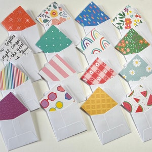 PETITES NOTES - Petites cartes-cadeaux carrées Notes pliées Papeterie Fée des dents Mariages Assortiment de pots à souvenirs Coloré Amusant Mignons messages