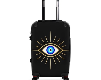Evil Eye Print Suitcase | Rolling Carry-On Luggage