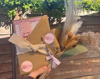 Petals & Pages Mystery Book Box | Guided Preloved Book Gift with Dried Flowers