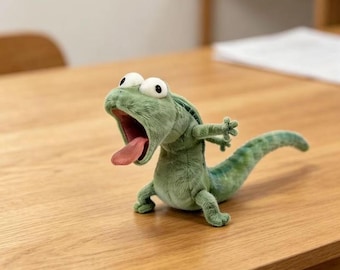 Plush Lizard Keychain, Kawaii Zoomy Tongue-Out Chameleon Bag Charm, Unique Handmade Stuffed Animal Keyring,Gift for Friends & Kids