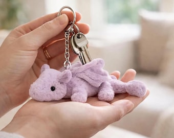 Purple Dragon Plush Keychain Toy: Soft Cuddly Companion, Jellycat Inspired Collector Item