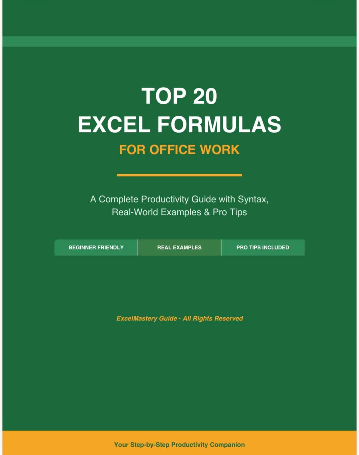 Top 20 Excel Formulas for Office Work - Etsy Australia