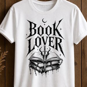Book Lover Shirt | Gothic Stacked Books Illustration | Fantasy Reader Tee | Gift for Book Lover | Bookish Shirt | Reader Gift