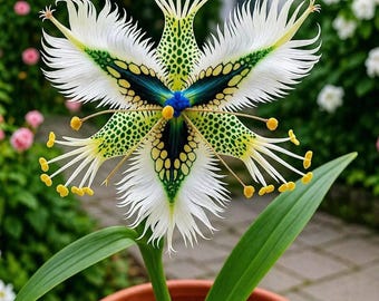 White Egret Orchid Live Plant | Rare Exotic Heron Flower | Indoor Outdoor Garden Decor