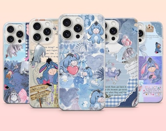 Funda para teléfono Kawaii Eeyore Winnie Pooh Disney para iPhone 17e, 16, 15, 14, 13, 12, Samsung S25, S24, S23, S22, A16, A26, Pixel 10, 9Pro