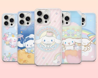 Funda para teléfono Cinnamoroll Sanrio Kawaii Bunny para iPhone 17e, 16, 15, 14, 13, 12, Samsung S25, S24, S23, S22, A16, A26, Pixel 10, 9Pro