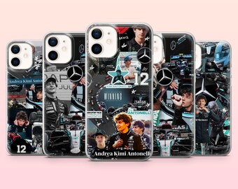 Cover per telefono Kimi Antonelli Formula 1 Racing per iPhone 17e, 16, 15, 14, 13, 12, Samsung S25, S24, S23, S22, A16, A26, Pixel 10, 9Pro