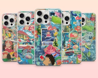 Funda para teléfono Ponyo Ghibli Anime Ocean Manga Cover para iPhone 17e, 16, 15, 14, 13, 12, Samsung S25, S24, S23, S22, A16, A26, Pixel 10, 9Pro