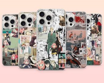 Funda para teléfono SPY X Family con diseño de anime y manga para iPhone 17e, 16, 15, 14, 13, 12, Samsung S25, S24, S23, S22, A16, A26, Pixel 10, 9Pro