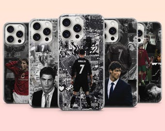 Funda para teléfono Ronaldo CR7 Estrella del fútbol para iPhone 17e, 16, 15, 14, 13, 12, Samsung S25, S24, S23, S22, A16, A26, Pixel 10, 9Pro