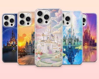 Funda para teléfono Disney Castle Magic Kingdom Disneyland para iPhone 17e, 16, 15, 14, 13, 12, Samsung S25, S24, S23, S22, A16, A26, Pixel 10,9
