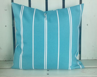 Pillow,pillow cover,decorative pillow,cushion,throw pillow,accent pillow,outdoor pillow, Teal blue striped pillow, pillow