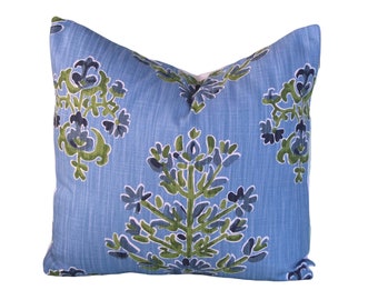 Blue floral Pillow cover,throw pillow,pillow cover,decorative pillow,lacefield Design Clara cornflower print,accent pillow,floral pillow