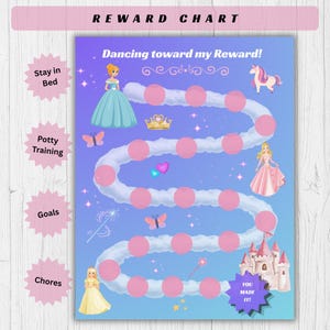 Potty Training Chart Printable, Princess Reward for Toddlers