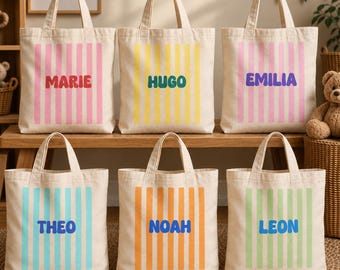 Personalized gift bag with name, personalized jute bag for children, kindergarten gift idea, school gift, cotton bag, jute bag