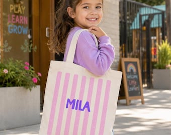 Personalized bag with name as a gift, personalized jute bag for children, kindergarten gift idea, school bag, fabric bag, gym bag