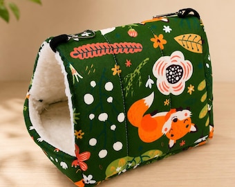 Petit lit suspendu pour animal de compagnie - Nid d'hiver doux pour hamsters, écureuils et perroquets