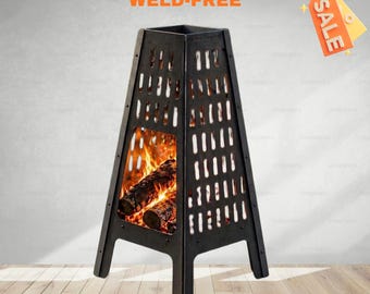 Fire Pit DXF File | 3mm Steel Laser Cut Design (PDF, STEP)