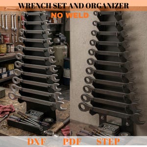 Organizador de Jogo de Chaves para Montagem na Parede - Arquivos DXF, STEP e PDF